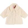 Faux Fur Pocket Detail Nellie Floral Lined Coat, Cream - Coats - 1 - thumbnail