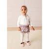 Flower Embroidered Collar Long Sleeve Bodysuit, Red - Onesies - 3