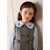 Floral Embroidered Collar Oxford Blouse, Blue - Blouses - 2