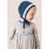 Fair Isle Jaquard Knit Bonnet, Navy - Winter Hats - 2