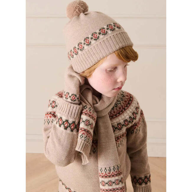 Fair Isle Jacquard Jumper, Camel - Sweaters - 3