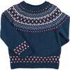 Fair Isle Jacquard Jumper, Navy - Sweaters - 1 - thumbnail