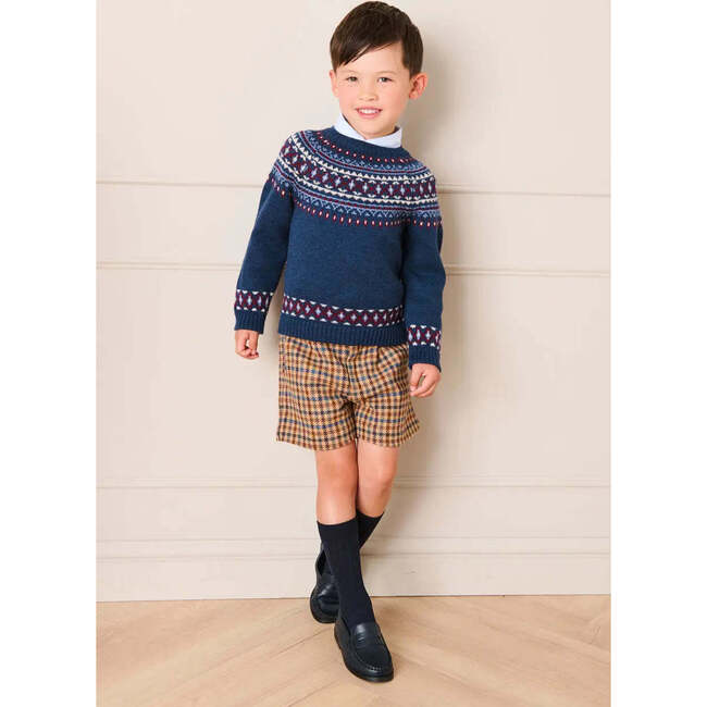 Fair Isle Jacquard Jumper, Navy - Sweaters - 2