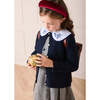 Floral Embroidered Collar Oxford Blouse, Blue - Blouses - 5