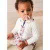 Flower Embroidered Collar Long Sleeve Bodysuit, Red - Onesies - 5