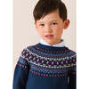 Fair Isle Jacquard Jumper, Navy - Sweaters - 4
