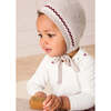 Flower Embroidered Collar Long Sleeve Bodysuit, Red - Onesies - 6