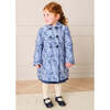 Eleanor Floral Jaquard Long Sleeve Coat, Blue - Coats - 2