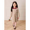 Daphne Floral Long Sleeve Velvet Collar Dress, Burgundy - Dresses - 3