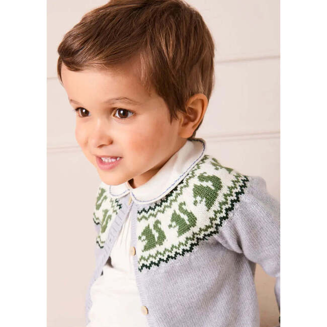 Embroidered Peter Pan Collar Top, Blue - T-Shirts - 4