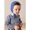 Draycott Check Peter Pan Collar Long Sleeve Romper, Blue - Rompers - 3