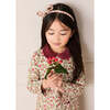 Daphne Floral Long Sleeve Velvet Collar Dress, Burgundy - Dresses - 4