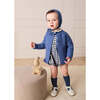 Draycott Check Peter Pan Collar Long Sleeve Romper, Blue - Rompers - 5
