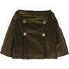 Corduroy Button Detail Skirt, Green - Skirts - 1 - thumbnail