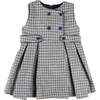Clermont Houndstooth Jacquard Pinafore Dress, Blue - Dresses - 1 - thumbnail