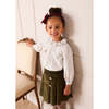 Corduroy Button Detail Skirt, Green - Skirts - 4