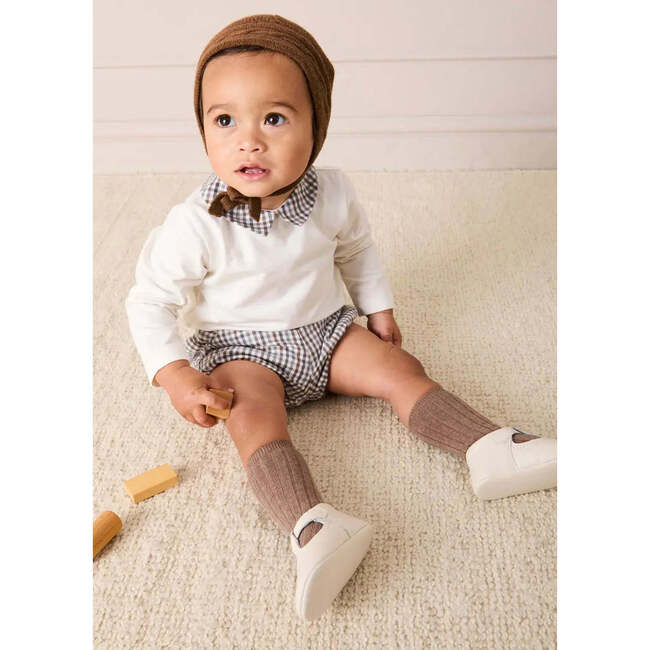 Cadogan Houndstooth Button Detail Bloomers, Camel - Bloomers - 2