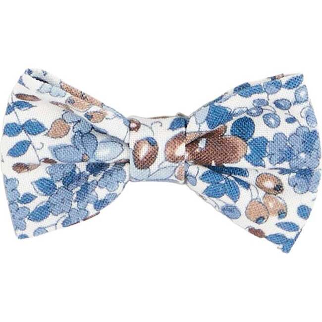 Beatrice Floral Small Bow Hair Clip , Blue