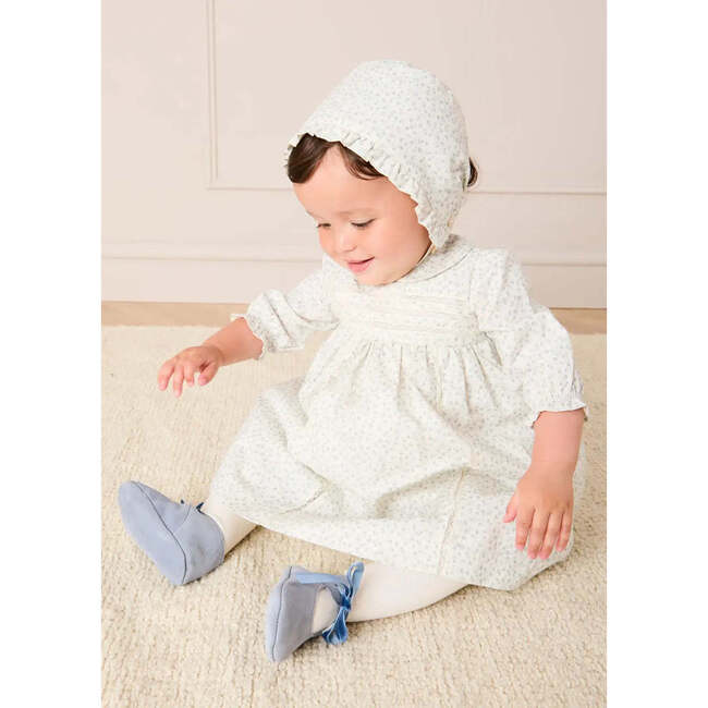 Betsy Floral Ruffle Detail Bonnet, Blue - Hats - 2