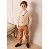 Cable Knit Shawl Neck Cardigan, Camel - Cardigans - 3