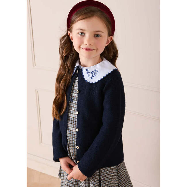 Clermont Houndstooth Jacquard Pinafore Dress, Blue - Dresses - 4