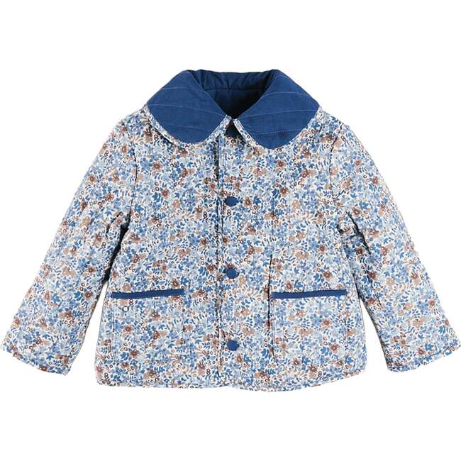 Beatrice Floral Reversible Quilted Jacket, Blue