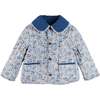 Beatrice Floral Reversible Quilted Jacket, Blue - Coats - 1 - thumbnail