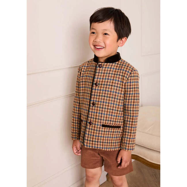 Button Detail Shorts with Braces, Brown - Shorts - 4