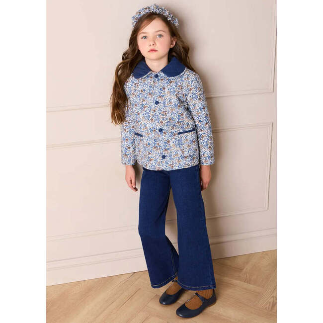 Beatrice Floral Reversible Quilted Jacket, Blue - Coats - 2