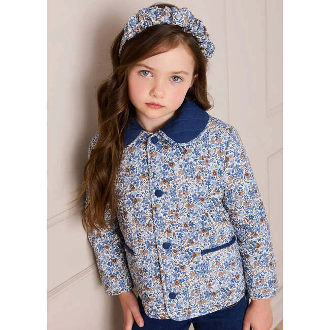 Beatrice Floral Reversible Quilted Jacket, Blue - Coats - 3