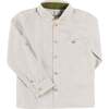 Ambrose Check Polo Collar Long Sleeve Shirt, Beige - Shirts - 1 - thumbnail