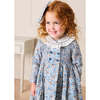 Beatrice Floral Hand Smocked Double Breasted Long Sleeve Dress, Blue - Dresses - 3