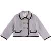 Alderney Check Double Breasted Gold Button Jacket, Black - Coats - 1 - thumbnail