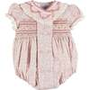 Adelaide Floral Hand Smocked Hand Smocked Romper, Pink - Rompers - 1 - thumbnail