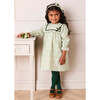 Adelaide Floral Velvet Bow Long Sleeve Trapeze Dress, Green - Dresses - 2