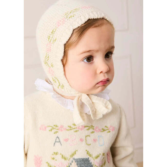 Alpaca Wool Cottage Cross Stitch Embroidered Jumper, Cream - Sweaters - 5