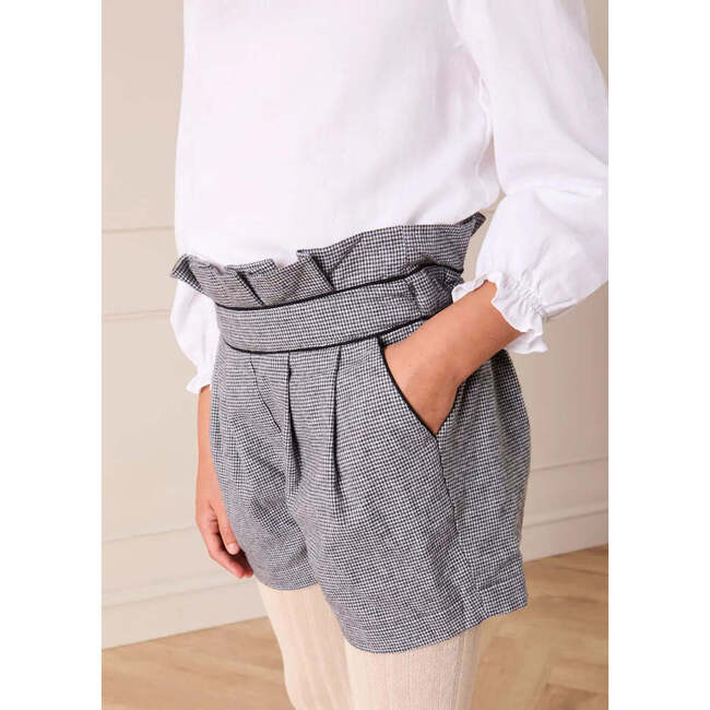 Alderney Check Ruffle Detail Shorts, Black - Shorts - 4