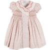 Adelaide Floral Double Breasted Embroidered Long Sleeve Dress, Pink - Dresses - 1 - thumbnail