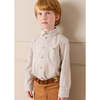 Ambrose Check Polo Collar Long Sleeve Shirt, Beige - Shirts - 3