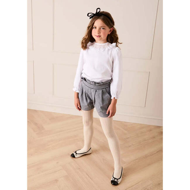 Alderney Check Ruffle Detail Shorts, Black - Shorts - 5