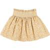 Abigail Check Smocked Waist Skirt, Mustard - Skirts - 1 - thumbnail