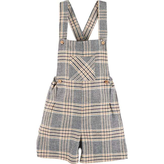 Walcott Check Short Dungarees, Blue