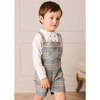 Walcott Check Short Dungarees, Blue - Pants - 2