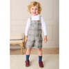 Walcott Check Short Dungarees, Blue - Pants - 3