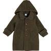 Double Faced Wool Toggle Fastening Duffle Coat, Green - Coats - 1 - thumbnail