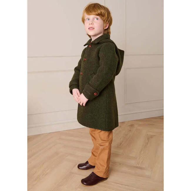 Double Faced Wool Toggle Fastening Duffle Coat, Green - Coats - 2
