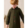 Double Faced Wool Toggle Fastening Duffle Coat, Green - Coats - 3