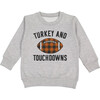 Turkey and Touchdowns L/S Sweatshirt, Gray - Sweatshirts - 1 - thumbnail