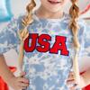 USA Patch Short Sleeve T-Shirt, Sky Tie Dye - T-Shirts - 3