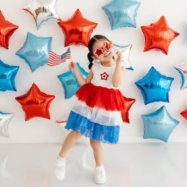 Patriotic Star Patch Tank Tutu Dress, Multi - Dresses - 2